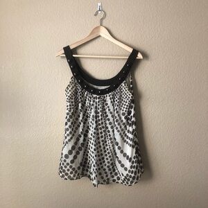 Milly chiffon silk sleeveless polka dot top